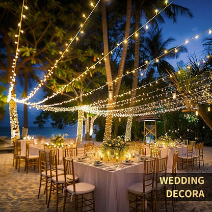 String Lights, 1200 LED, 315 ft Warm White, Remote Control