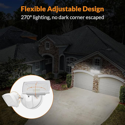 LEPOWER 28W 3000LM ‌LED Security Flood Light‌ ‌Outdoor‌, Switch Controlled Aluminum ‌Security Light‌, 2 Adjustable Heads, 5500K Daylight, IP65 Waterproof, Wet Location for Patio, Garden, Yard Lights