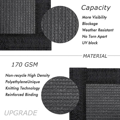UPGRADE Privacy Fence Screen 5'x48' Dark Grey Outdoor 90% Visibility Blockage 170 GSM Mesh Shade Cover Panels for Backyard,Balcony,Home Decoration with Zip Ties,Customized Avaliable