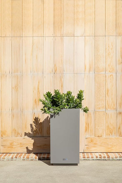Veradek Block Series Pedestal Planter - Tall Planter for Indoor or Outdoor Front Porch | All-Weather Use with Removable Insert Bucket | Modern Décor for Flowers, Tall Trees, Faux Plants