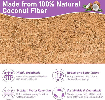 Riare 4 Pack 30 Inch Rectangle Coconut Liners for Planters, Natural Coconut Fiber Planter Liners, Window Box Liner Trough Coco Liner for Outdoor Flower, Garden Wall, Deck & Fence Planter Boxes