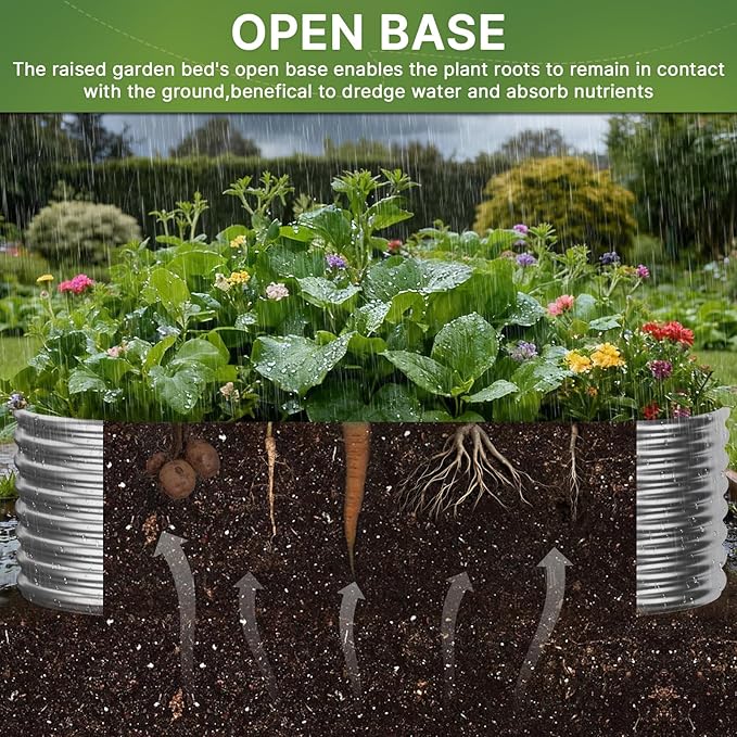 4 PCS 4x2ft Galvanized Raised Garden Bed Outdoor, Metal Garden Bed for Vegetables, Above Ground Garden Box for Flower, Steel Raised Beds for Gardening
