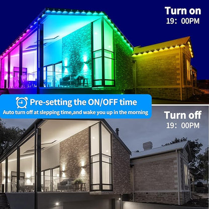 300ft Permanent Outdoor Light, RGB Outdoor eave Light,IP67 Waterproof LED eave Lights,Suitable for Party, Daily,Halloween,Christmas,Rooftop,Garden,Patio（2 Rolls of 150ft）