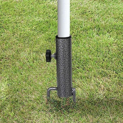 AMMSUN Patio Umbrella Steel Anchor Beach Umbrella Heavy Duty Metal Ground Grass Auger Holder Stands Base with Two Forks Ideal for Use in Soil For Flag, Fishing Rod, Outdoor, Park, Lawn