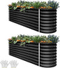 YITAHOME 24" Tall 9 in 1 Large Raised Garden Bed Kit, 8x2x2ft Galvanized Metal Planter Box with Gloves and Safety Rubber, Outdoor Above Ground Planters for Plants Vegetables Flowers, Black