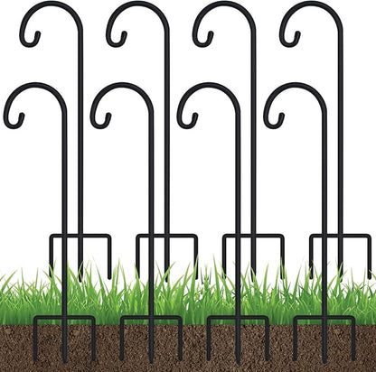 FEED GARDEN Adjustable 32 Inch Shepherd Hooks Rust Resistant Steel Shepard Hooks for Outdoor Hanging Lanterns, Bird Feeders, Solar Lights, Weddings Decor 8 Pack