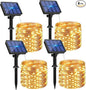 btfarm 4 Pack Solar String Lights Outdoor - Total 132FT 320LED Solar Fairy Lights Outside Waterproof 8 Modes, Copper Wire Solar Powered Twinkle Light for Garden Tree Christmas Wedding Party,Warm White