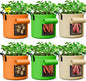 15 Gallon Potato Grow Bags - 6-Pack 350g Heavy Duty Thick Nonwoven Fabric Pots with Durable Handles, Large Potatoes Grow Bags 15 Gal with Flap, Aeration Fabric Containers with 6 Pcs Plant Labels