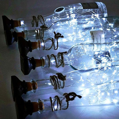 Solar Wine Bottle String Lights, 12 Pack, Cool White, Waterproof