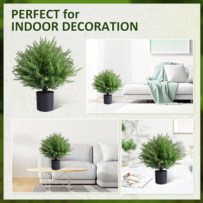 Artificial Topiary Bushes for Outdoors with Spike, Boxwood Ball Fake Shrubs UV Resistant Faux Plants for Indoor Outdoor Fall Thanksgiving Halloween Decor (Heart Crpress Topiary with Pot-2 Pack)