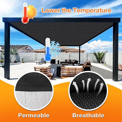 Artpuch Outdoor Pergola Shade Cover 5x8 FT Sun Shade Cloth with Grommets Black 90% UV Protection Canopy Patio Privacy Screen (Customized Available)