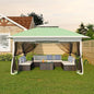 Canopy Tent 12x12 ft, Pop Up Gazebo One-Push Setup with 4 SandBags for Backyard Parties and BBQs, Mosquito Netting & Height Adjustable - Olive Green