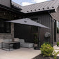 PURPLE LEAF 8.8' X 8.8' Left-right Tilt Patio Umbrella Outdoor Cantilever Swivel Square Umbrella with Tilt and Crank Aluminum Offset Umbrella with 360-degree Rotation for Garden Deck Pool Patio Grey