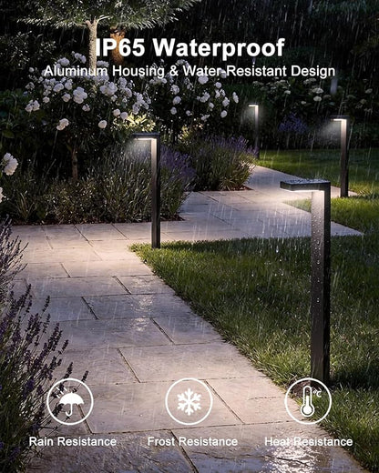 Low Voltage Landscape Lights, 8 Pack Outdoor LED Pathway Light, Wired Path Lighting for Walkway, Garden, IP65 Waterproof, 400LM, 4000K, Modern Cast-Aluminum, Black