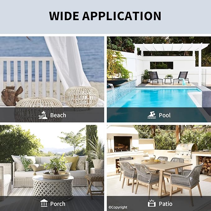 Water Proof Outside Curtains with Grommet Top for Porch, W52 x L72 Thermal Insulated Washable Light Block Outdoor Divider Drapes for Patio Gazebo Deck Pool Area Pergola Cabana (2 Panels)