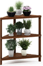 Furinno FG18445 Tioman Hardwood Patio Furniture Corner Shelf in Teak Oil, Natural