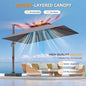 Cantilever Outdoor Patio Umbrellas Double Top Large Rectangle, 9' X 12'