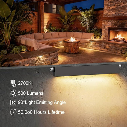 JESLED 12 Pack 7inch LED Retaining Wall Lights, 5W Landscape Lighting, LED Hardscape Lighting,12V Paver Lights Low Voltage Hardscape Lights, 5W Outdoor Step Lights, 2700K Warm White, Waterproof