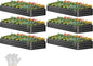 YITAHOME 6pcs 12x4x1 ft Galvanized Raised Garden Bed Kit, Large Metal Planter Box with Gloves, Safety Rubber & Support Rod, Outdoor Flower Bed for Plants Vegetables, Black