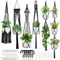 Macrame Plant Hangers, 6Pack Hanging Planters for Indoor Plants w/ 6 Set Hangers Kit Handmade Macromay Plant Hangers Indoor Flower Pots Holder Stand for Boho Home Décor (POTS NOT Included)