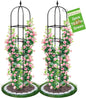 2 Pack Garden Obelisk Trellis for Climbing Plants, 71" Metal Rustproof Plant Support Rose Trellis, Tower Potted Cages for Flowers Fruits Vegetable Vines Indoor & Outdoor, Black(4 Tiers)