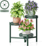 Plant Stand Indoor Outdoor, 3 Tier Corner Metal Flower Display Holder Shelf, Folding Tall Plant Rack for House Patio Balcony Porch Garden Living Room, Heavy Duty Anti-Rust Wrought Iron - GreenFlower