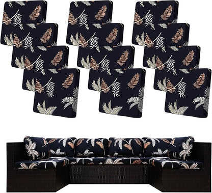12Pcs Stretch Patio Cushion Covers, Outdoor Couch Covers Replacement, Outdoor by BIETYONE