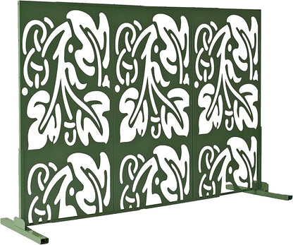 Oakland Living 6 ft. X 4 ft. Green Freestanding Metal Privacy Screen Room Divider