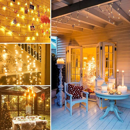 Super-Long 180FT 500 LED Christmas String Lights Indoor Outdoor,13 Modes Warm White Christmas Lights Waterproof, Twinkle Fairy Lights Plug in Clear Wire for Christmas Tree Bedroom Wedding Party