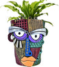 Abstract Face Planter Pots for Plants,Hand-Painted Colorful Flower Pots with Drainage, Indoor Outdoor Garden Decor Gift(Classic,Large)