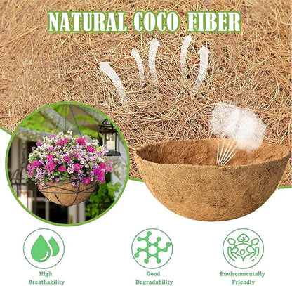 18 Inch Natural Coconut Fiber Liner for Hanging planters Round Coco Replacement Liners for Flower Basket Planter Large Coco Coir Pots for Outdoor Garden Plants – 2 Pack