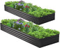 2PCS 9x3x1ft Galvanized Raised Garden Bed Kit,Metal Planter Box for Vegetables,Flowers,Herbs Durable Rust-Resistant Patio Gardening Beds,Black