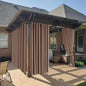 RYB HOME Outdoor Curtains for Patio Waterproof Block Sunlight Thermal Insulated Privacy Assured Thick Outside Curtains for Pergola, Cabana, Gazebo, W52" x L72", Mocha, 1 Panel