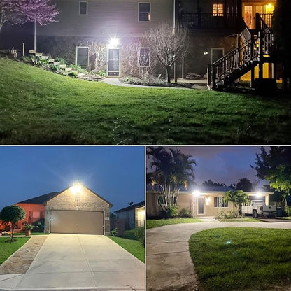 SANSI 55W 7000LM Motion Sensor Outdoor Security Lights, Super Bright 5000K Dusk to Dawn Flood Light, 320° Beam Angle, Best Outdoor Lights for Yard, IP65 Waterproof, ETL Listed, Black