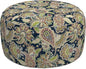 LVTXIII Outdoor Inflatable Ottoman, Fade-Resistant Round Footrest Stool D31”x H14”, Portable Patio Pouf for Garden Camping or Home Use, Paisley Sapphire Blue