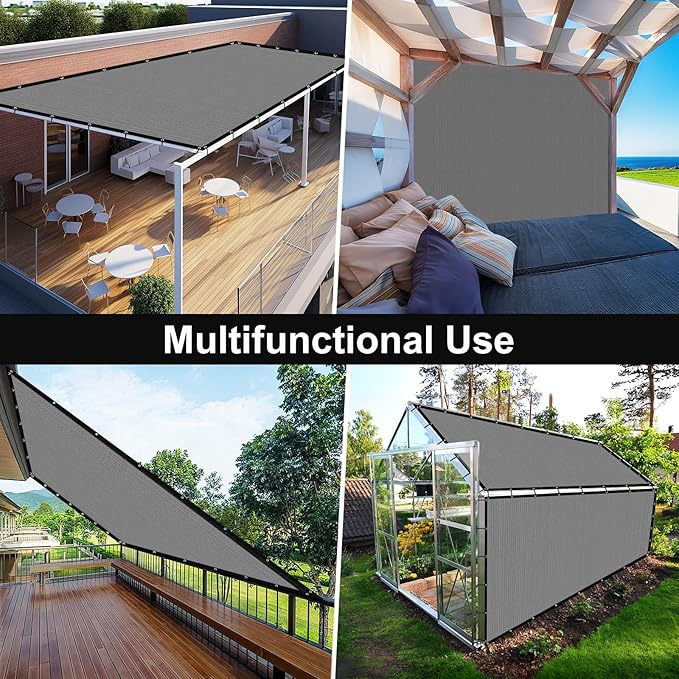Artpuch 90% Sun Shade Cloth, 3 x 10 FT Pergola Shade Cover Canopy with Grommets, Sun Screen Fabric Tarp for Patio, Outdoor, Garden, Backyard, Blue Grey