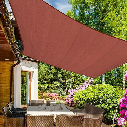 KANAGAWA Sun Shade Sail 12'x12' Rust Red Square UV Block Canopy Awning Shelter Fabric Cloth Screen for Outdoor Patio Garden Backyard