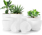 Utopia Home - Plant Pots Indoor with Drainage - 7/6.6/6/5.3/4.8 Inches Flower Pots for Indoor Planter - 10 Pack Plastic Planters - Ideal for Stocking Stuffers or Home Christmas Decorations - White