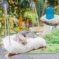 Cat Hammock with Industrial-Grade Suction Cups - Solid Pine Wood Seat, Soft Cushion - 42 lb Capacity