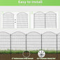 Decorative Garden Fence, 40in High x 24ft Black Metal, 10 Panels