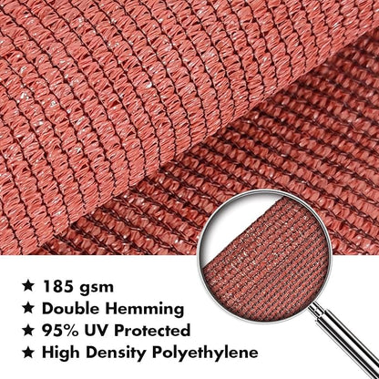 KANAGAWA 6'X16' Rust Red Custom Size Sun Shade Sail Rectangle UV Block Canopy Cover for Patio Backyard Lawn Garden Outdoor (Customized Available)