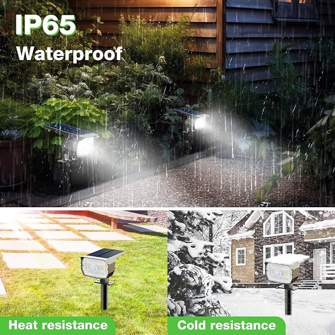 nipify Solar Lights Outdoor Waterproof, Motion Sensor Spot Lights- 4 Pack/56 LED/3 Modes Solar Powered Spotlights 2-in-1 Auto On/Off Landscape Lighting for Outside Yard Wall Garden, Cool White