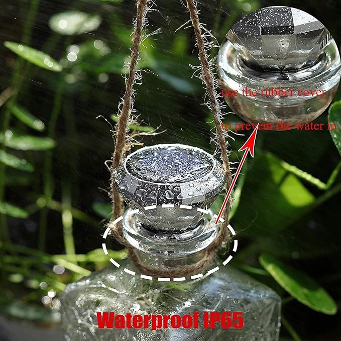 Solar Wine Bottle String Lights, 12 Pack Cool White Diamond