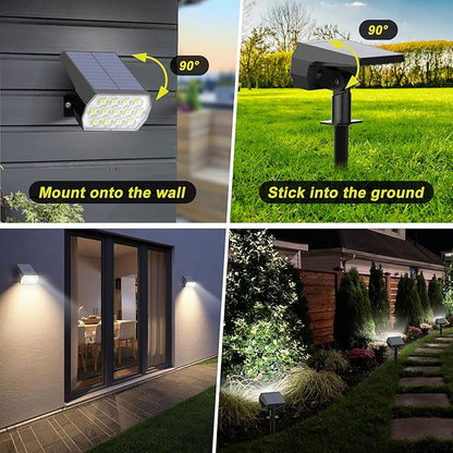 Solar Spot Lights Outdoor, [8 Pack/65 LED] 2-in-1 Solar Landscape Spotlights, 3 Lighting Modes Solar Garden Lights, IP65 Waterproof Flood Lights for Patio Pathway Driveway Yard(Cool White)