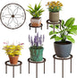 Plant Stand Indoor Outdoor 5 Pack Heavy Duty Metal Stand Multiple Plants, Anti-Rust Iron Flower Pot Stand Decoration Racks Plant Pot Shelf for Living Room Garden Balcony (Brown)