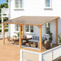 AECOJOY 14' x 10' Gazebo for Patio, Wood Grain Hard Top Lean to Gazebo Pergola with Roof (140 Sq.Ft Shaded), Large Wall-Mounted Heavy Duty Awnings for Patio, Decks, Backyard and More