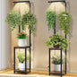 Plant Stand Indoor with Grow Light, 2 Pack Hanging Plant Stand Plant Shelf Indoor, 65'' Tall Plant Stands Plant Holders for Indoor Plants, Living Room, Bedroom, Balcony