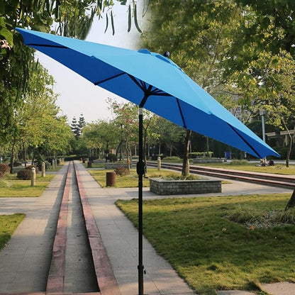 Sunnyglade 9Ft Patio Umbrella Outdoor Table Umbrella with 8 Sturdy Ribs (Blue)