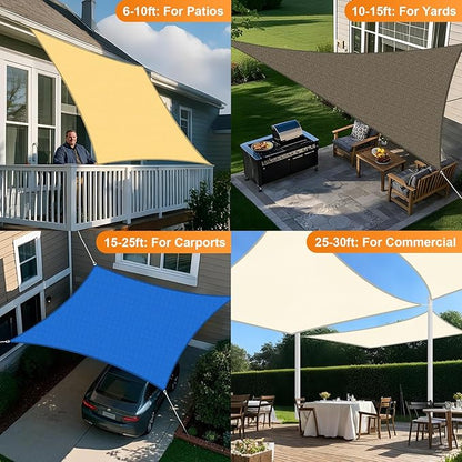 Artpuch Sun Shade Sails Canopy, 185GSM Shade Sail UV Block for Patio Garden Outdoor Facility and Activities (10'x13', Grey)