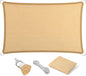 Eden's Decor Straight Flat-Edged Sun Shade Sail Rectangular 11' x 16' Beige UV-Blocking Outdoor Canopy Fabric Cloth Awning for Pergola Patio Garden Backyard Custom Size